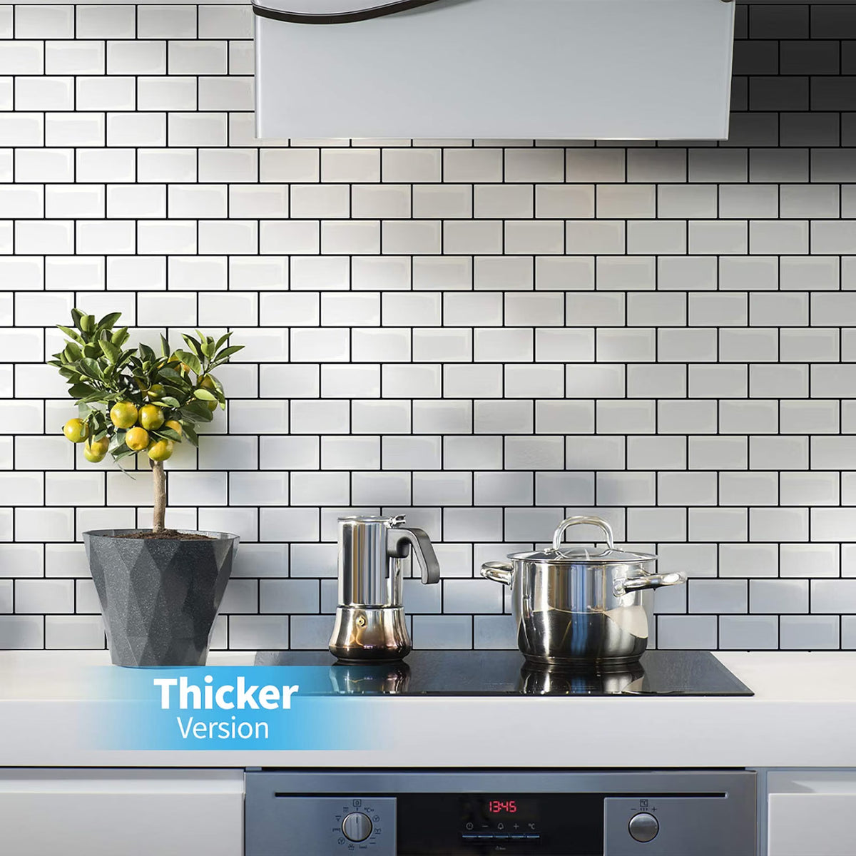 Art3d 10-Pack Subway Tiles Peel and Stick Backsplash, White, 12 x 12 Inch