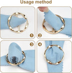 4PCS Women’s Scarf Ring Clips, Metal Round T-Shirt Tie Buckles, Stylish Shirt Knot Clips for Dresses, Scarves and Clothing Corners