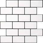 Art3d 10-Pack Subway Tiles Peel and Stick Backsplash, White, 12 x 12 Inch